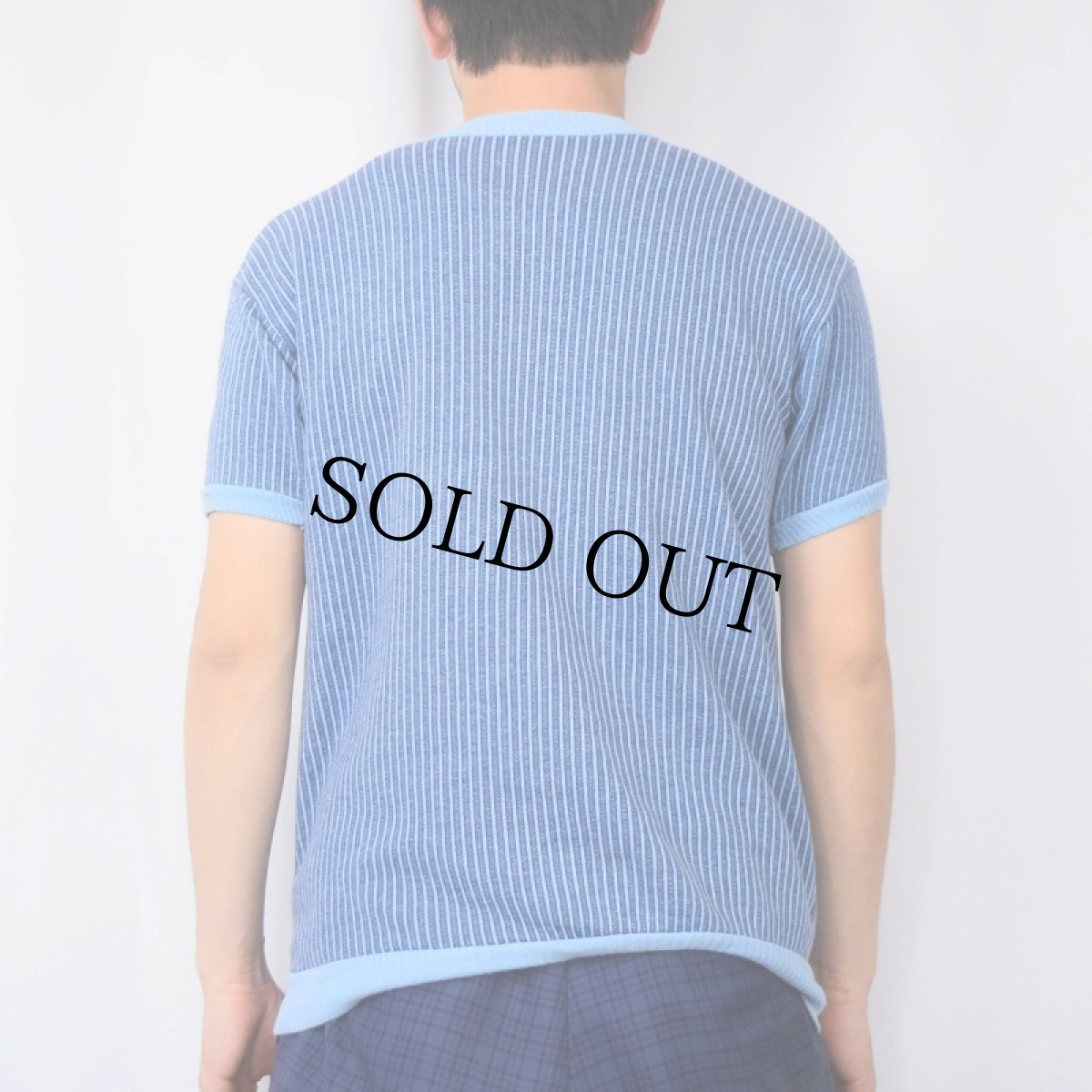 画像3: 60's Champion PRODUCTSタグ "NORTHERN" ストライプ柄 フロッキープリント 半袖スウェット M (3)