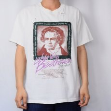 画像2: Ludwig van Beethoven 音楽家プリントTシャツ L (2)