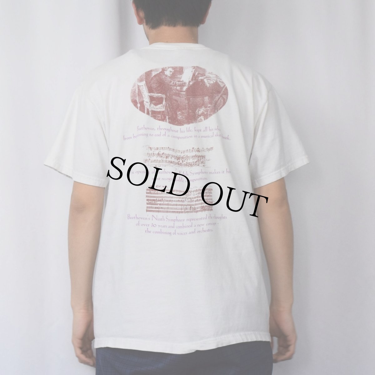 画像3: Ludwig van Beethoven 音楽家プリントTシャツ L (3)