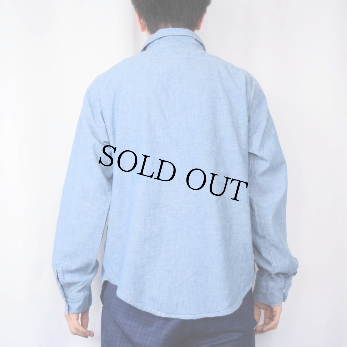 画像3: 70〜80's FIVE BROTHER USA製 シャンブレーシャツ L (3)