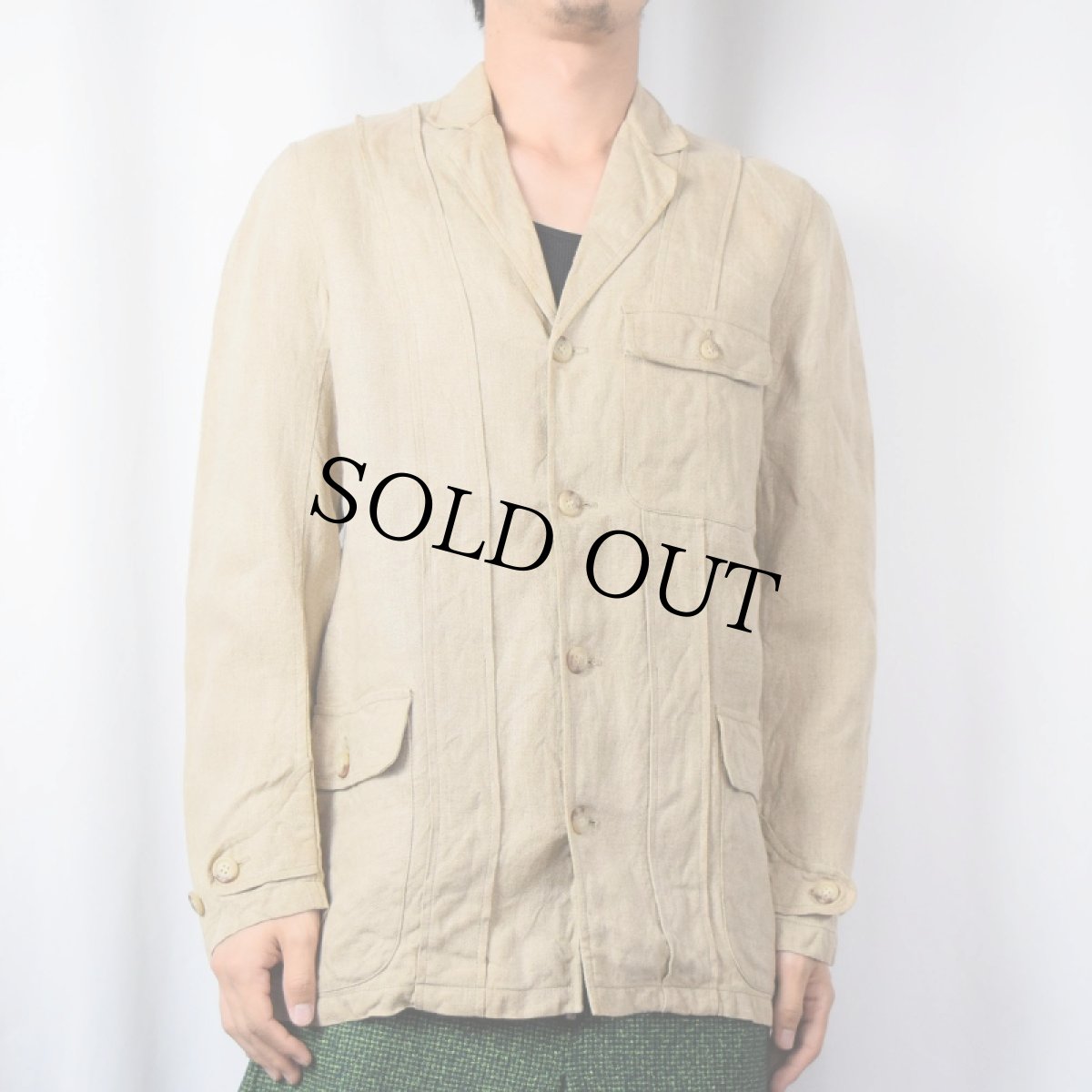 画像3: 80's Ralph Lauren リネンノーフォークジャケット (3)