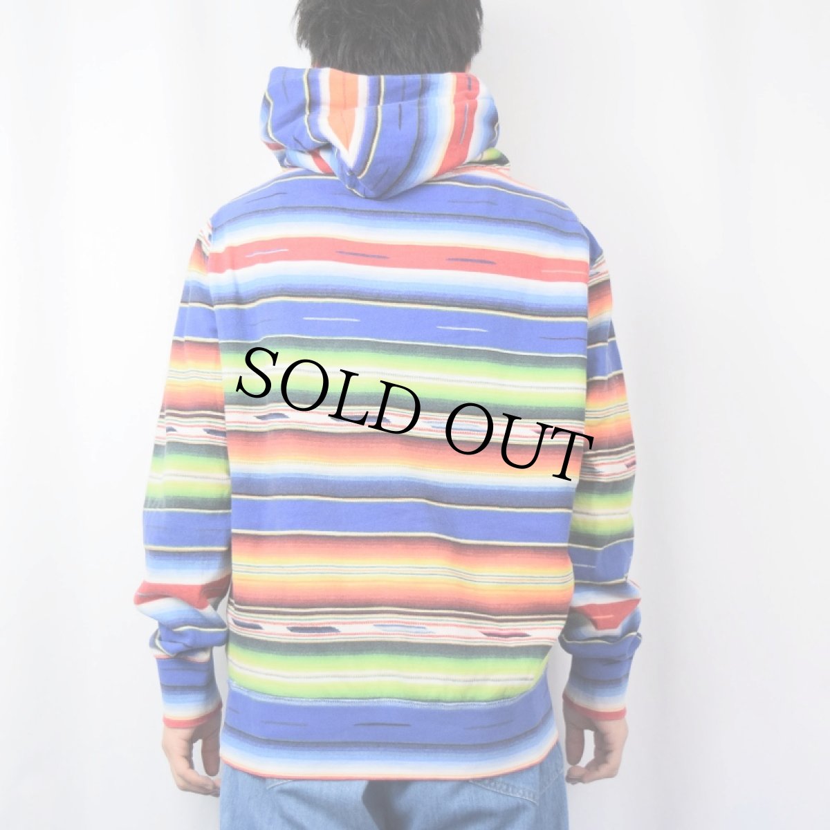 画像3: POLO Ralph Lauren ネイティブボーダー柄 ロゴ刺繍 スウェットフーディー M (3)