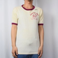 画像2: 60's Champion C中ランタグ "CAPITOL HILL "O" CLUB" インディアンヘッド プリントリンガーTシャツ M (2)