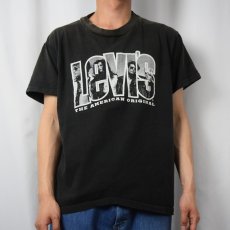 画像2: 90's Levi's USA製 ロゴプリントTシャツ BLACK M (2)