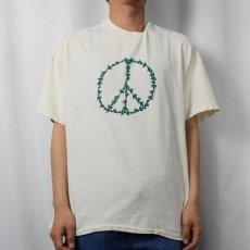 画像2: 90's USA製 ピースマーク×ハト プリントTシャツ XL (2)