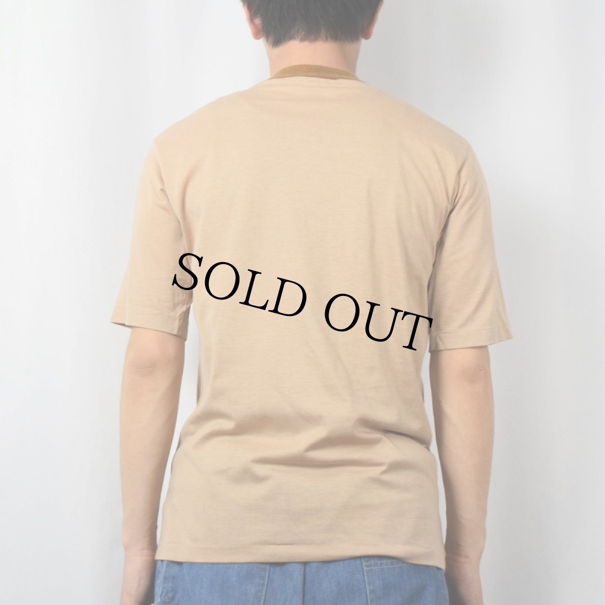 画像3: 60's 909 Collection ニット切り替え 無地Tシャツ M (3)