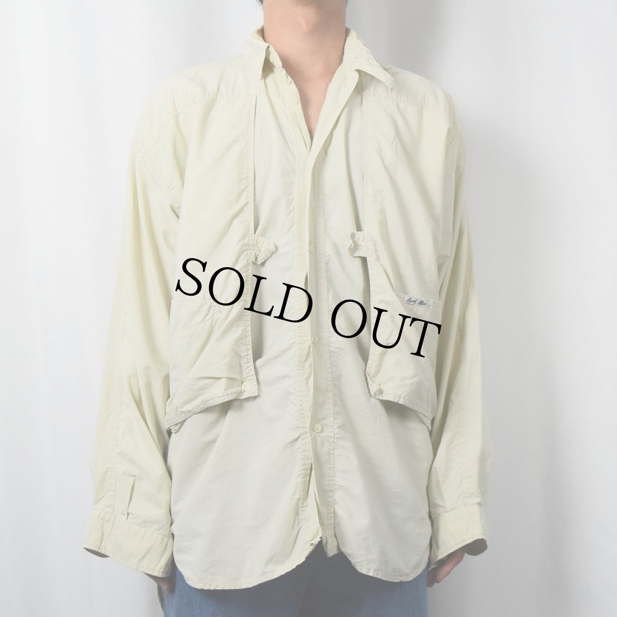 画像2: APEL MOI... FRANCE製 デザインコットンシャツ SIZE1 (2)