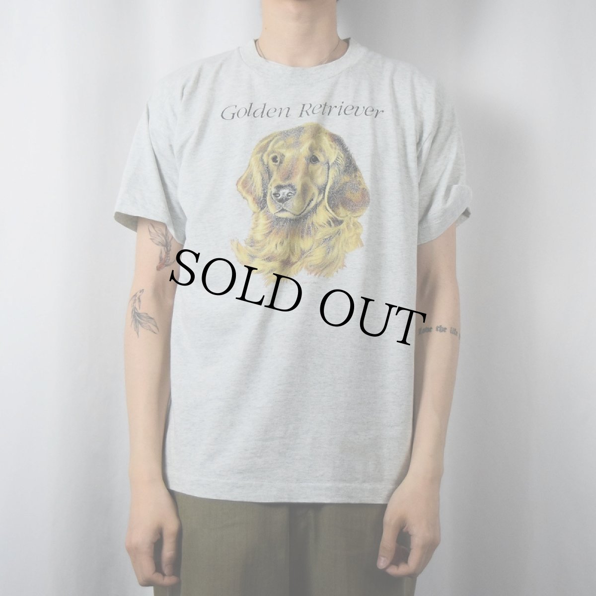 画像2: 90's USA製 "Golden Retriever" 犬プリントTシャツ L (2)