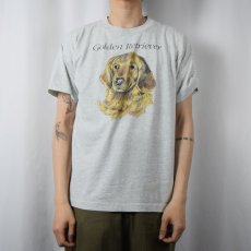 画像2: 90's USA製 "Golden Retriever" 犬プリントTシャツ L (2)