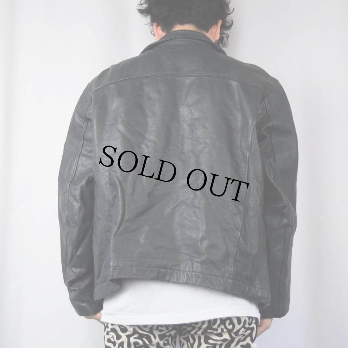 画像3: 80's〜 FRENCH ARMY レザーパイロットジャケット NAVY (3)