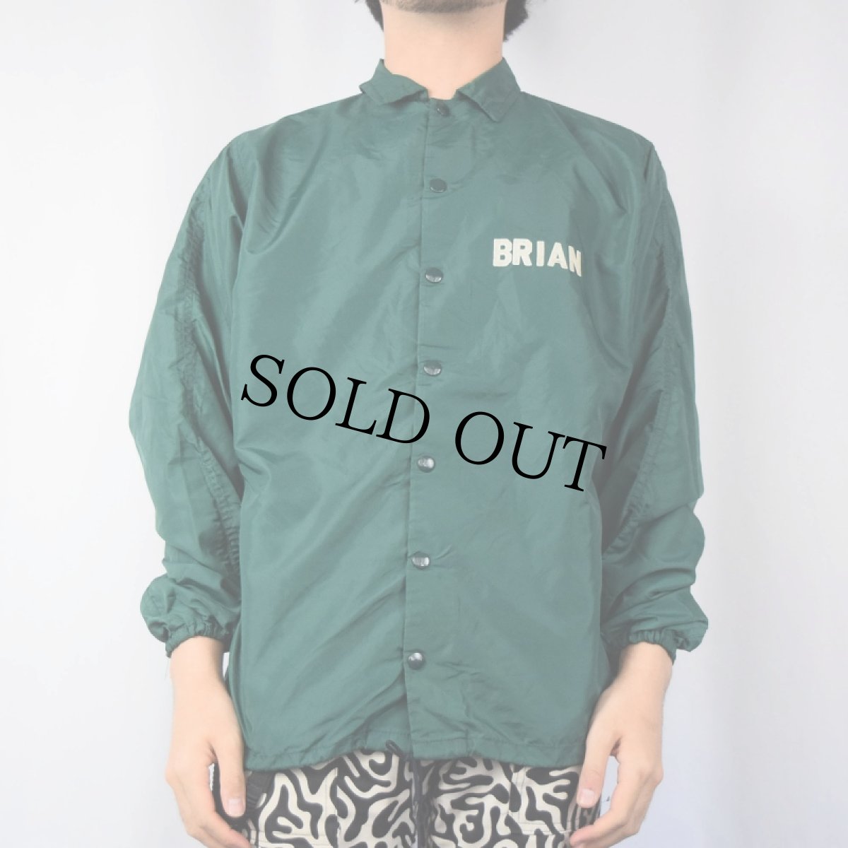 画像2: 60's RUSSELL SOUTHERN USA製 "BRIAN" フロッキープリント ナイロンコーチジャケット S (2)