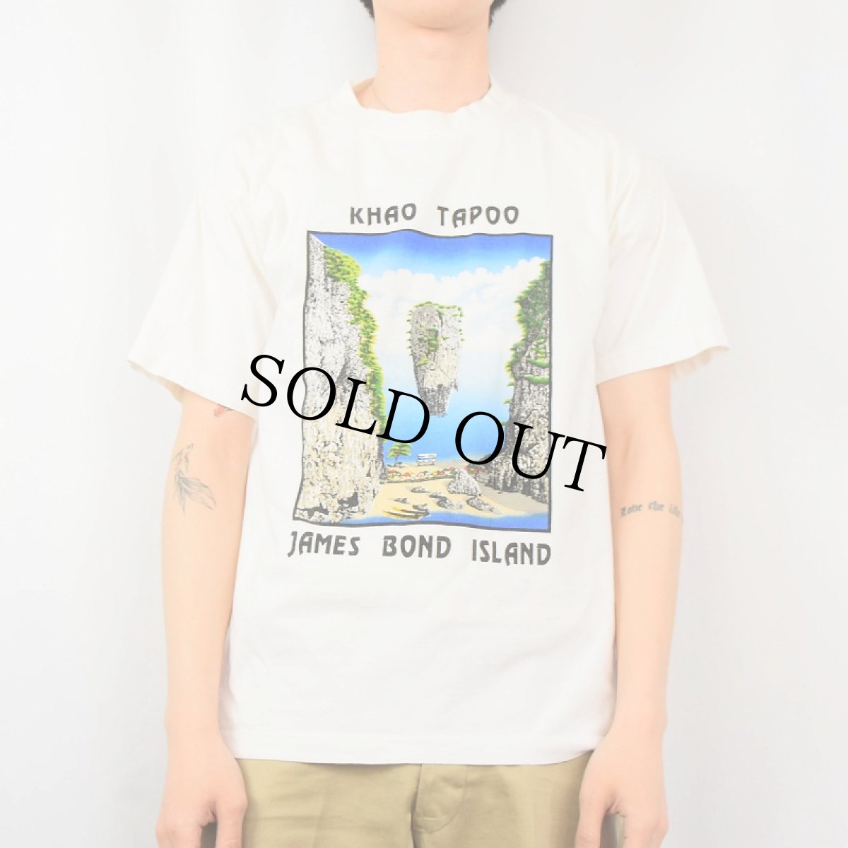 画像2: Ko Tapoo James Bond Island 観光地プリントTシャツ XL (2)