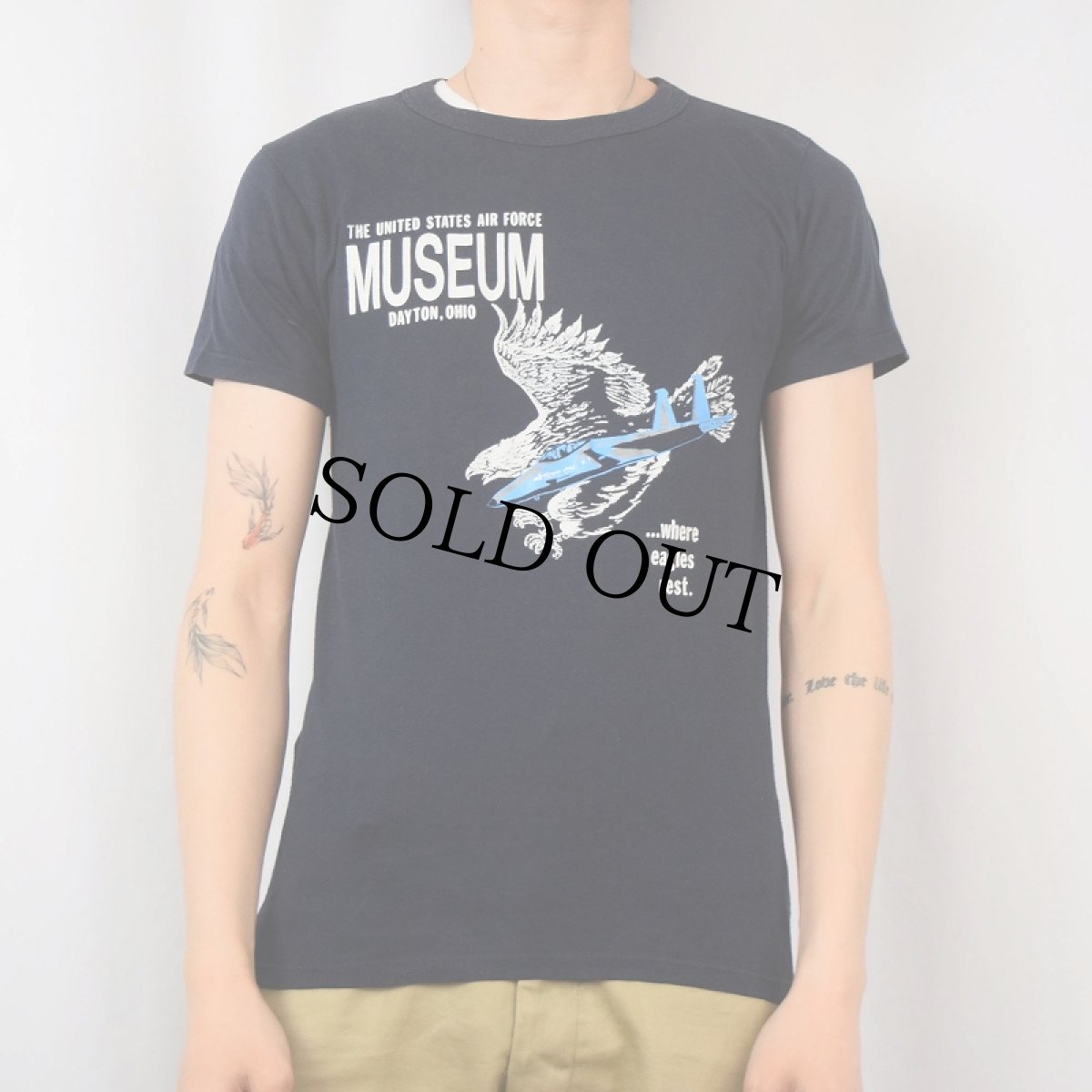 画像2: 80's Champion トリコタグ USA製 "THE UNITED STATES AIR FORCE MUSEUM" 国立アメリカ空軍博物館Tシャツ NAVY M (2)