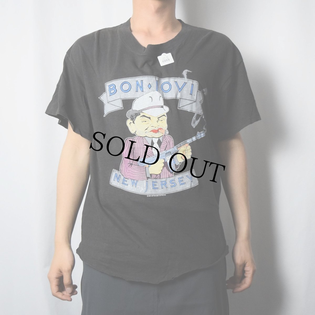 画像3: 1989 Bon Jovi "The Jersey Syndicate Tour" カットオフ ハードロックバンドツアーTシャツ XL (3)