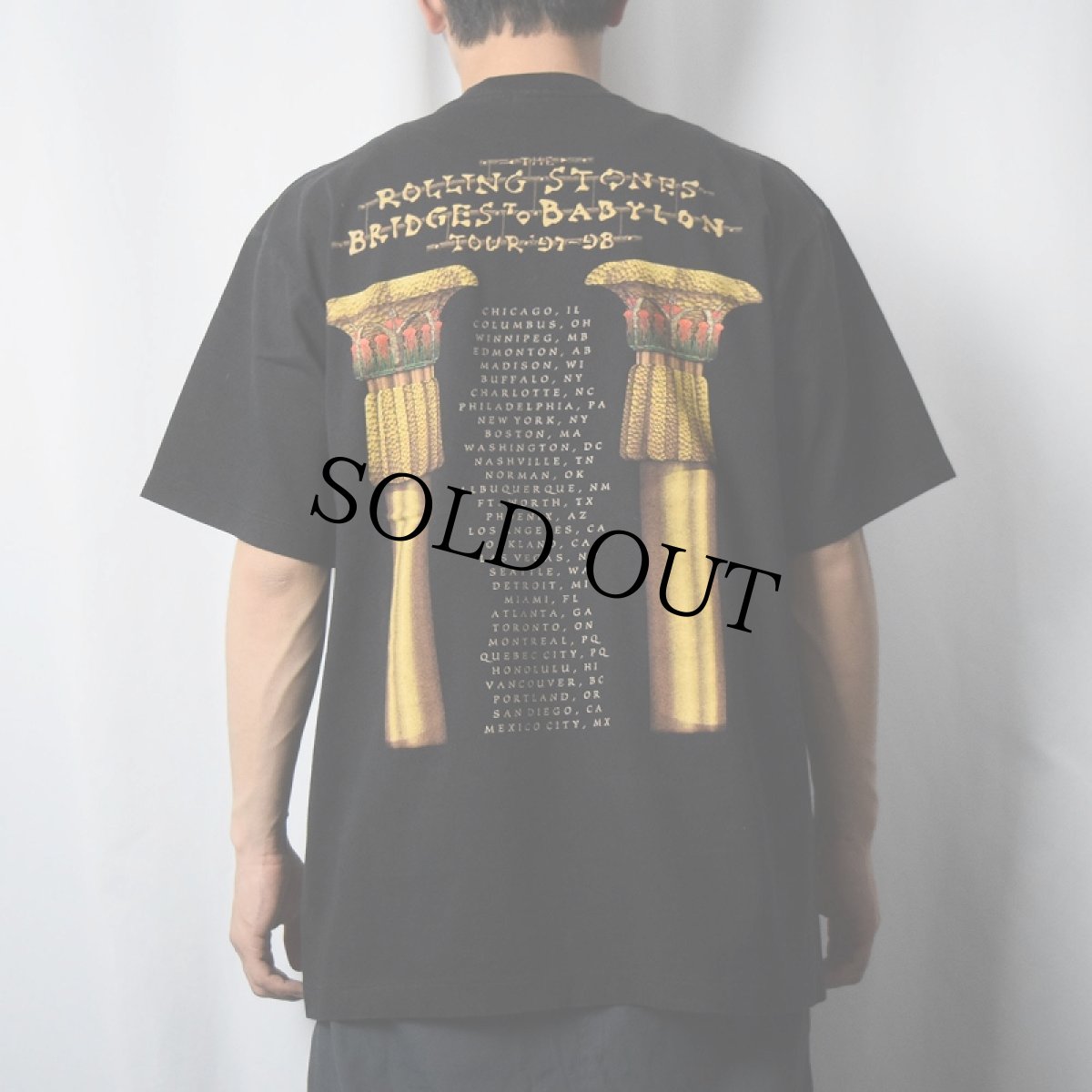 画像4: 1997 ROLLING STONES CANADA製 "Bridges to Babylon" ロックバンドツアーTシャツ BLACK L (4)