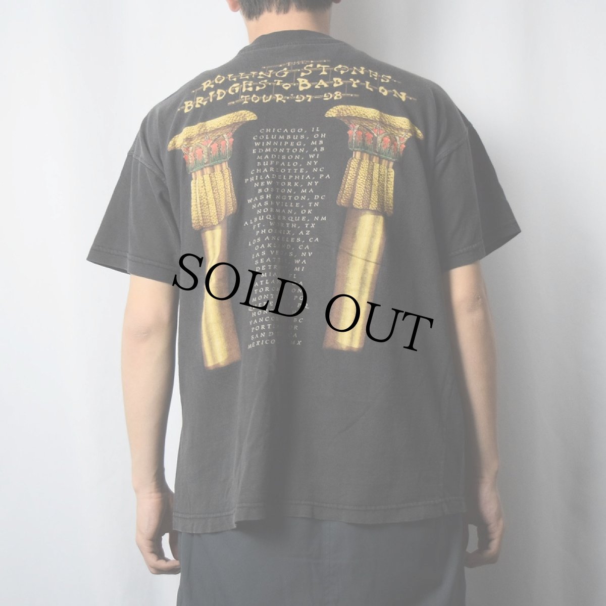 画像4: 1997 ROLLING STONES "Bridges to Babylon" ロックバンドツアーTシャツ BLACK L (4)