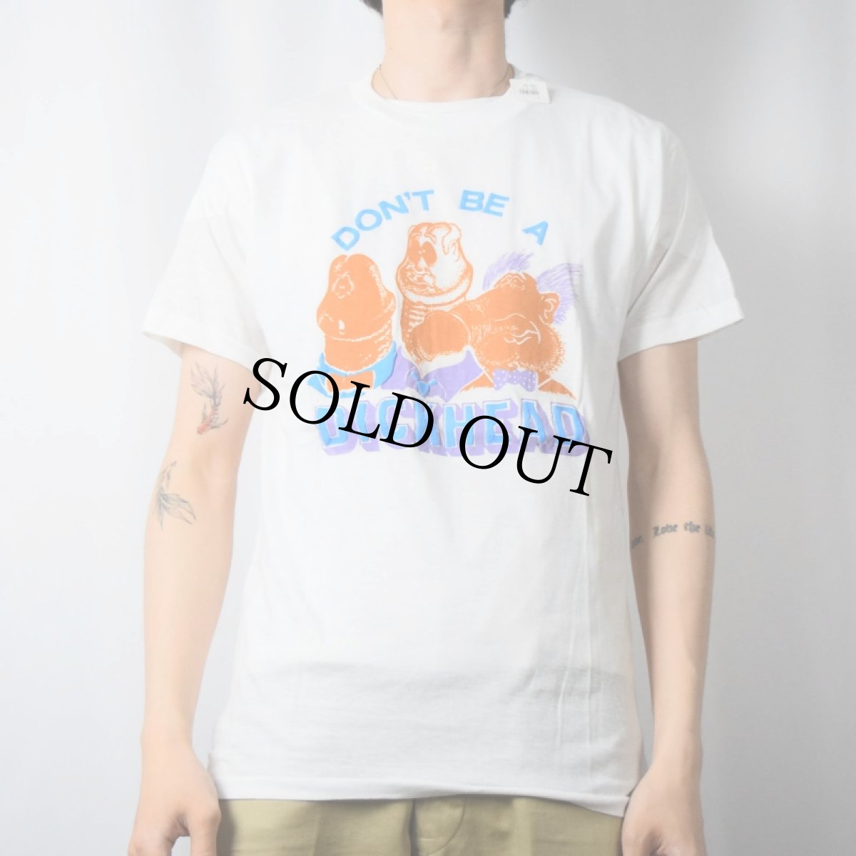 画像2: 80's USA製 "DON'T BE A DICKHEAD" シュールイラスト エロTシャツ L (2)