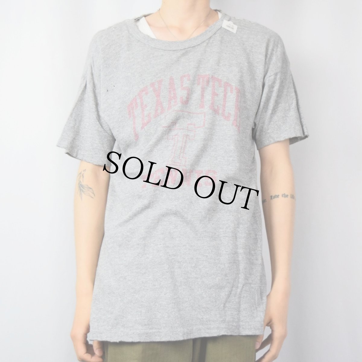 画像2: 80's Champion トリコタグ USA製 "TEXAS TECH" プリントTシャツ L (2)