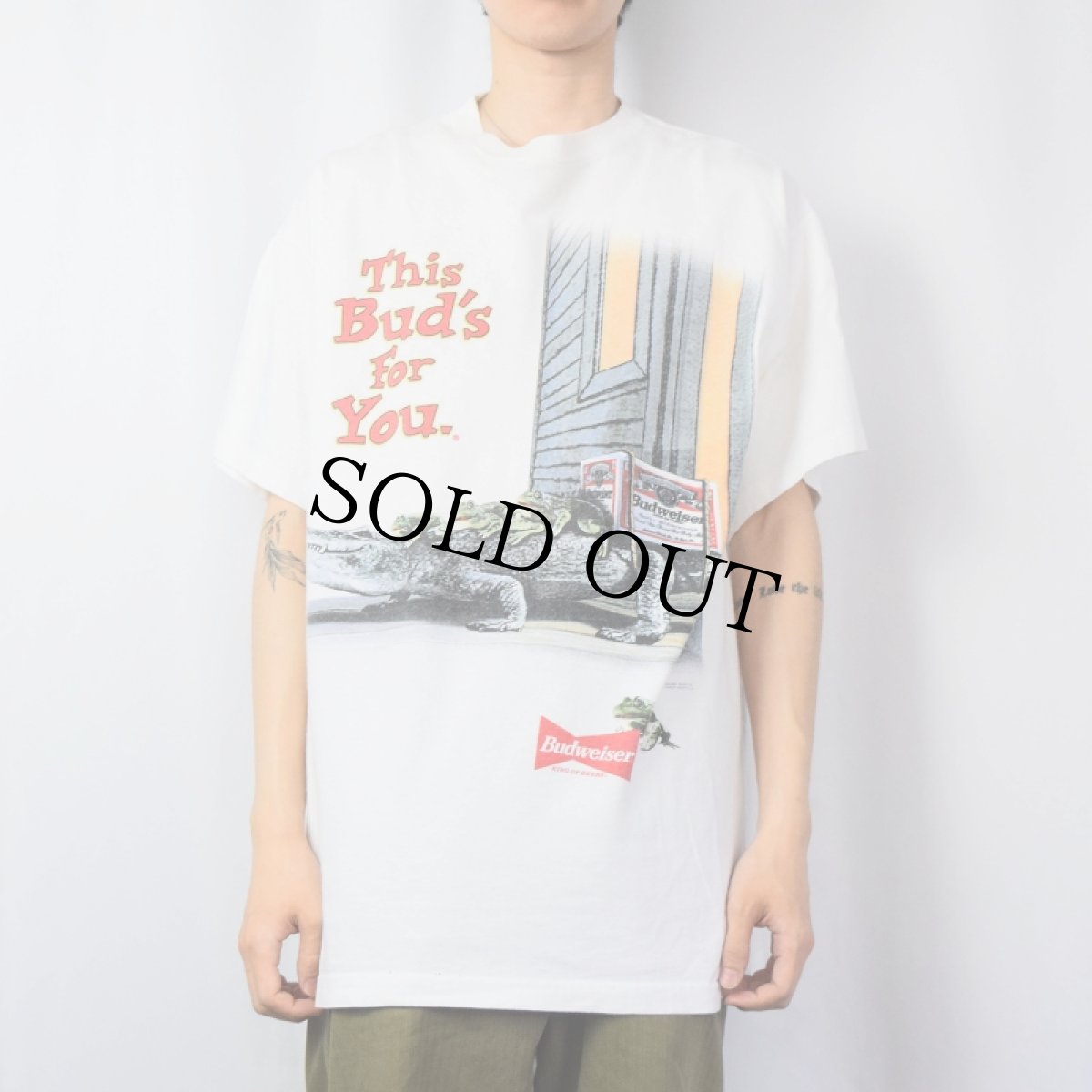 画像2: 90's Budweiser USA製 "This Bud's For You." ビールメーカー プリントTシャツ XL (2)