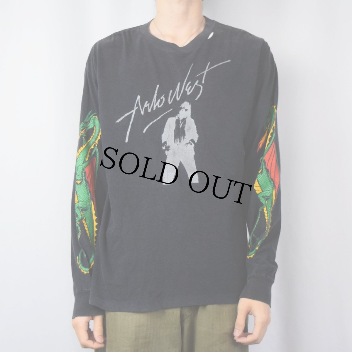 画像2: 90's Arlo West USA製 ギタリストロンT XL (2)