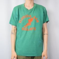 画像2: 70〜80's USA製 "FLORIDA A&M RELAYS" ウイングフットプリントTシャツ XL (2)