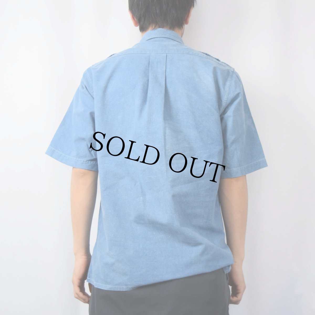 画像3: 80's BANANA REPUBLIC エポレット付き シャンブレーシャツ M (3)