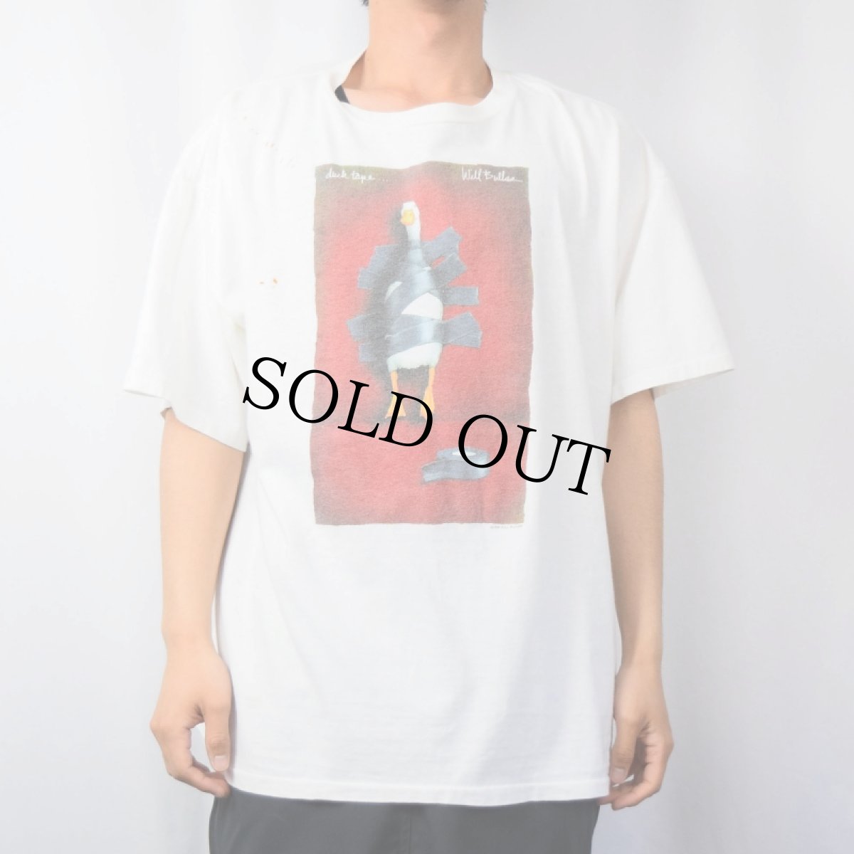 画像2: 90's Will Bullas "duck tape..." アートプリントTシャツ XL (2)