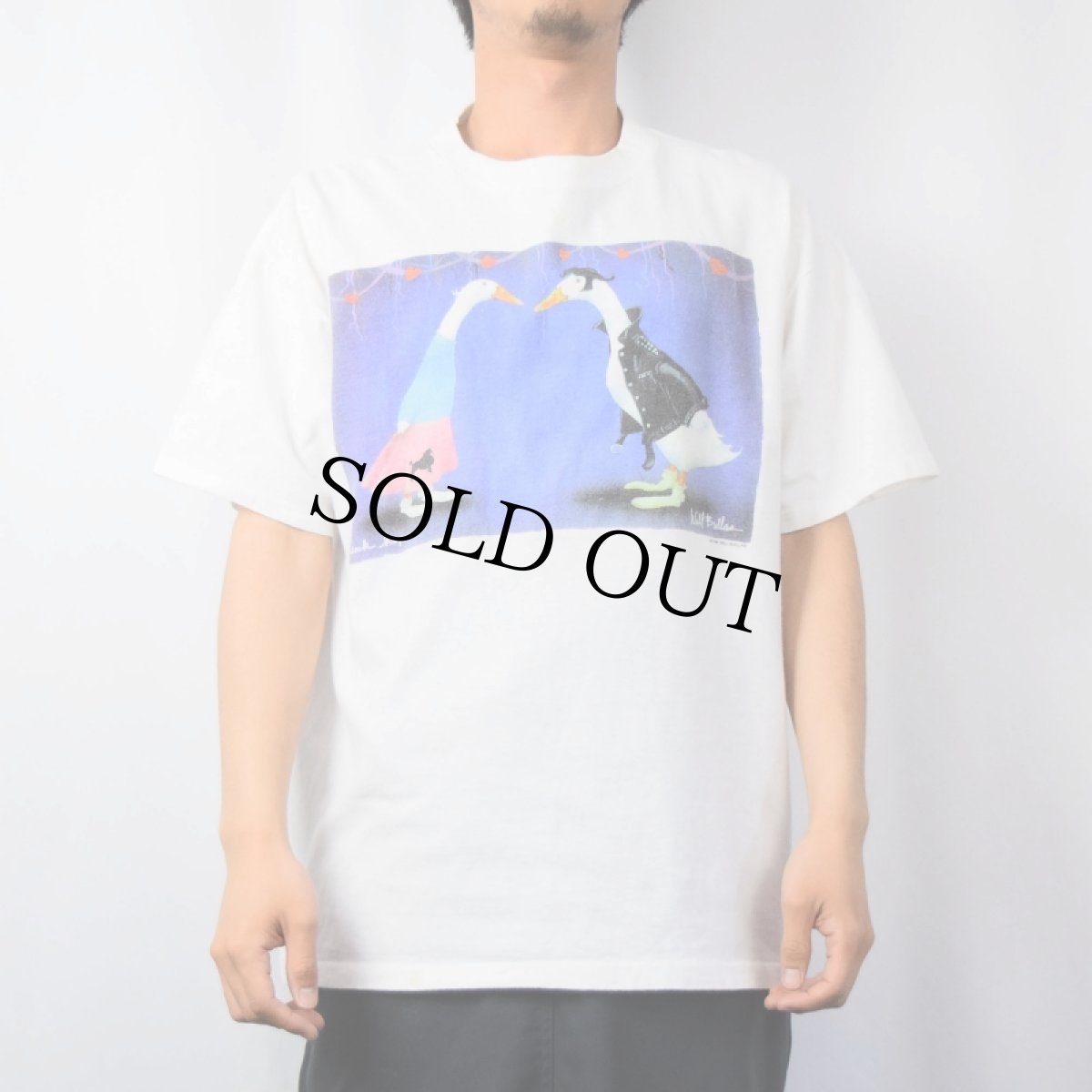 画像2: 90's Will Bullas "sock hop..." アートプリントTシャツ L (2)