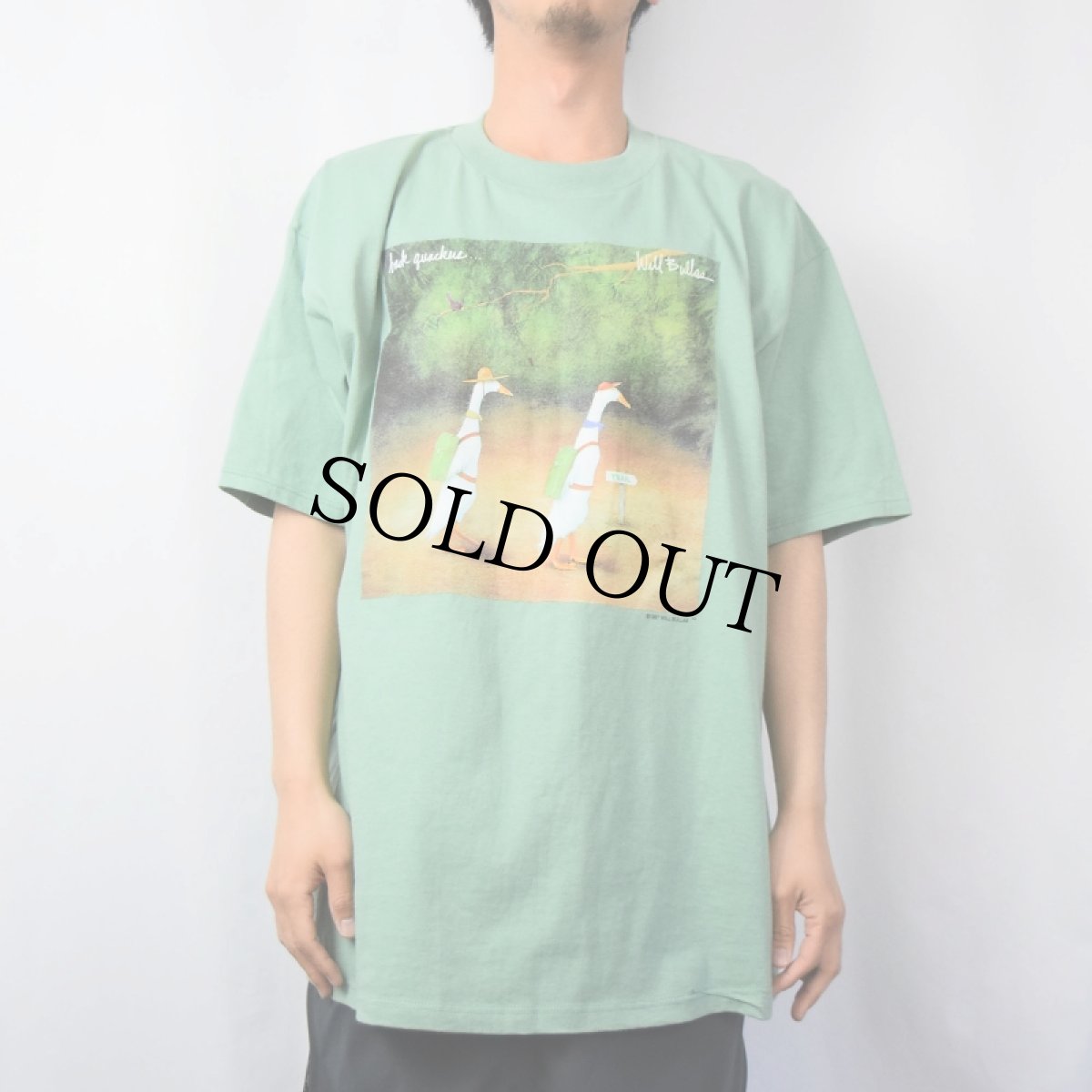 画像2: 90's Will Bullas "back quackers...." アートプリントTシャツ XL (2)