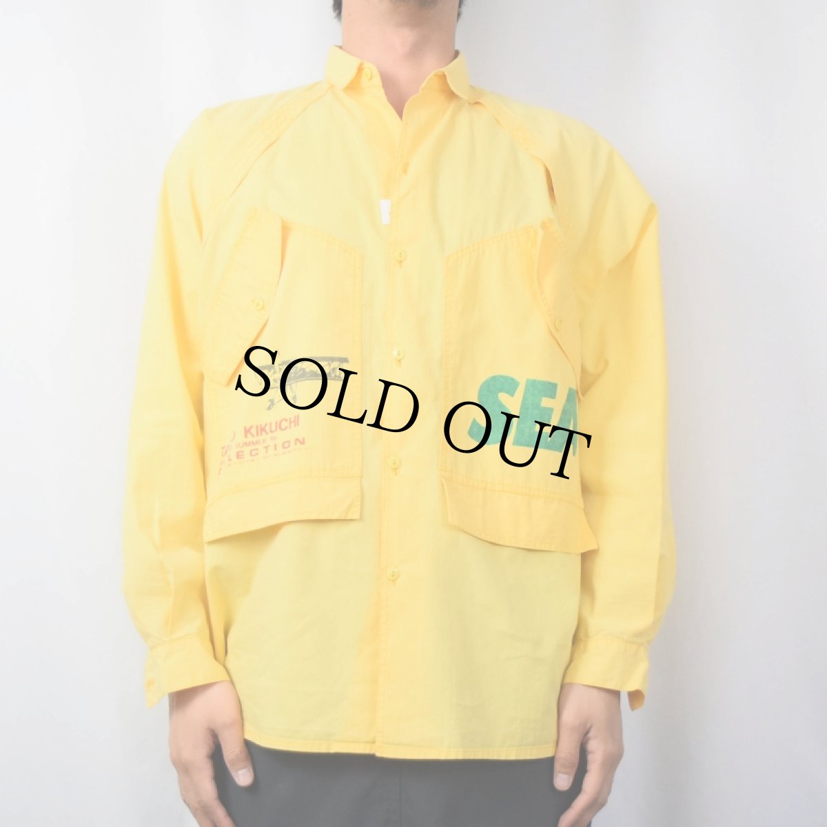 画像2: 80's TAKEO KIKUCHI デザインコットンシャツ (2)