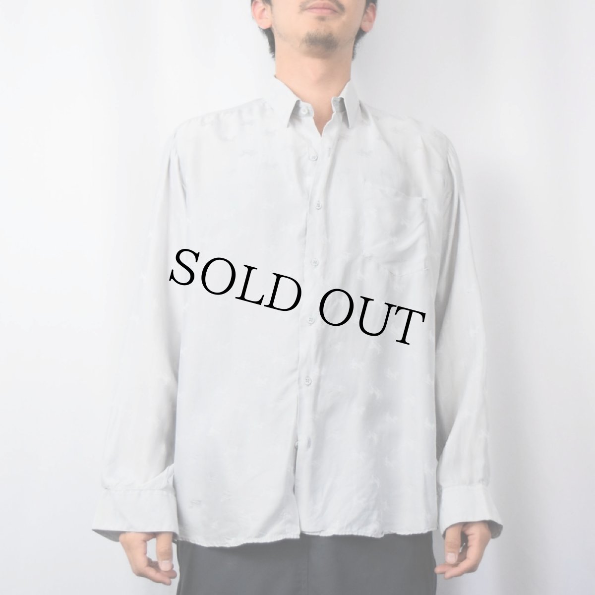 画像2: New Fashion 馬車柄 シルクシャツ SIZE16 1/2 (2)