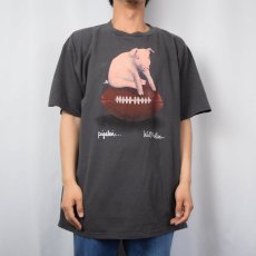 画像2: 90's Will Bullas "pigskin..." アートプリントTシャツ XL (2)