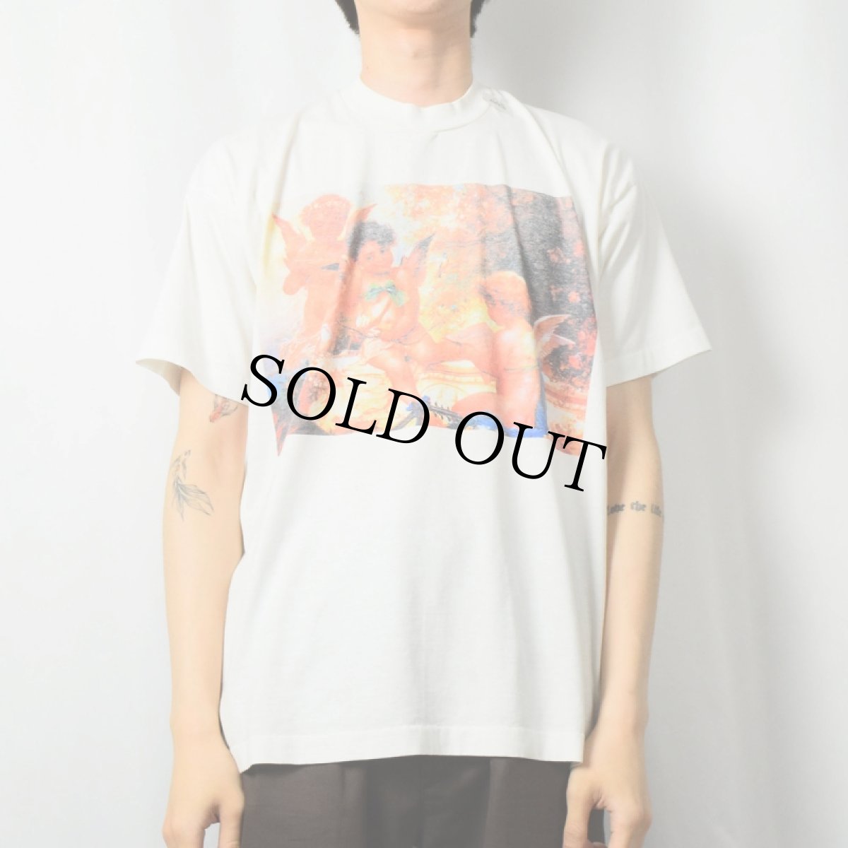 画像2: 90's USA製 天使プリントTシャツ XL (2)