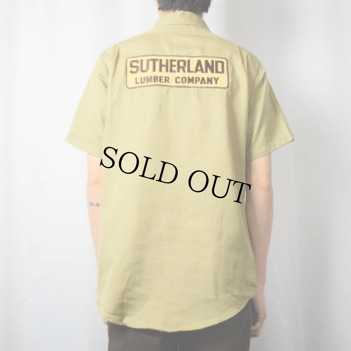 画像4: Lee ワッペン付き コットンワークシャツ SIZE15-15 1/2 (4)