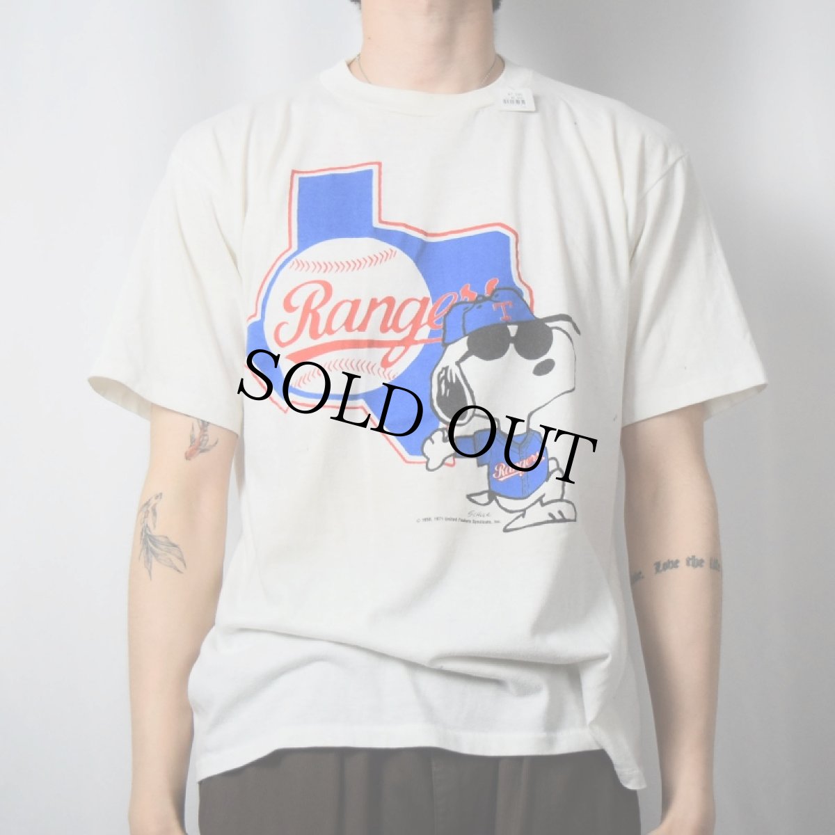 画像2: 70〜80's SNOOPY "Rangers" キャラクタープリントTシャツ XL (2)
