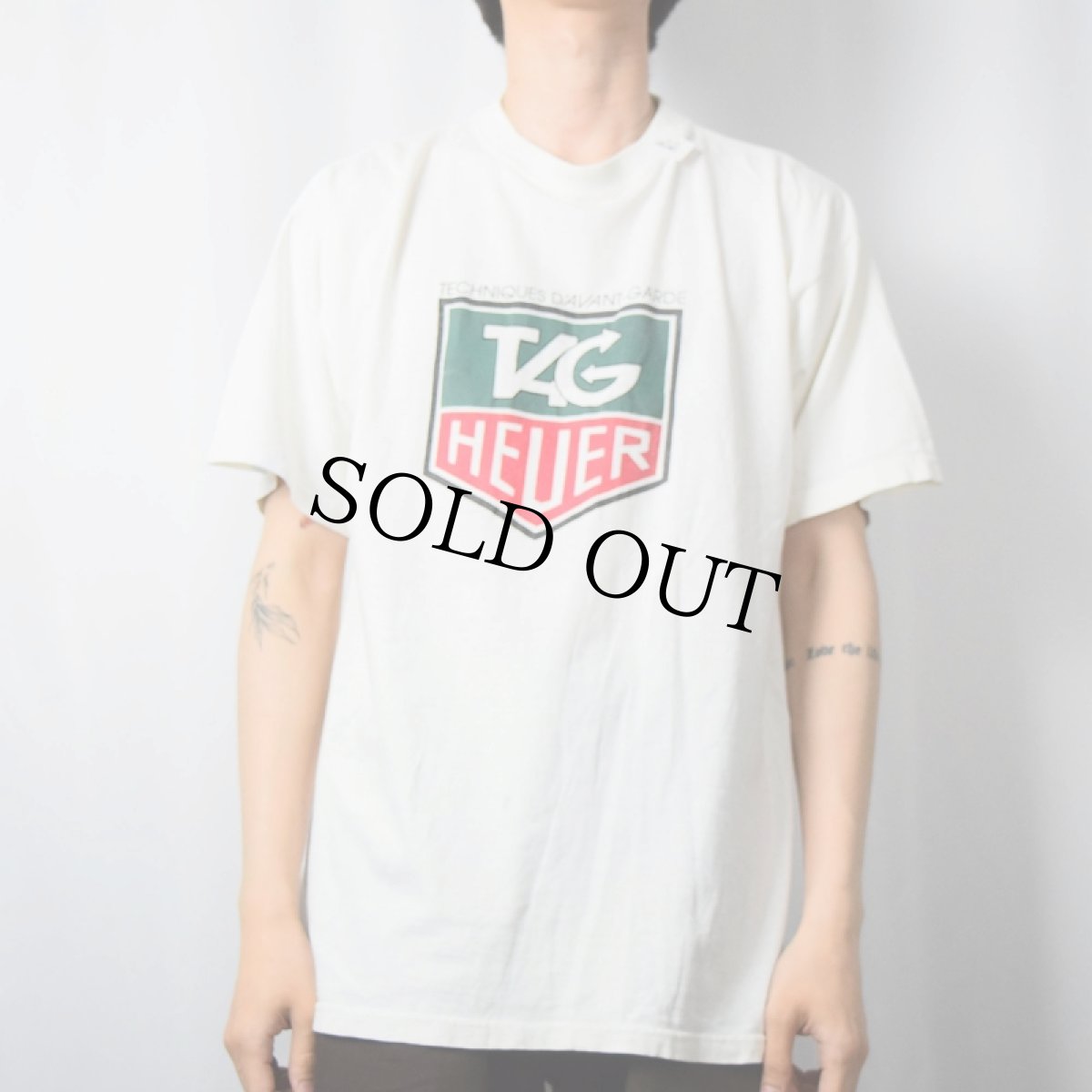画像2: TAG HEUER 時計ブランド ロゴプリントTシャツ L (2)