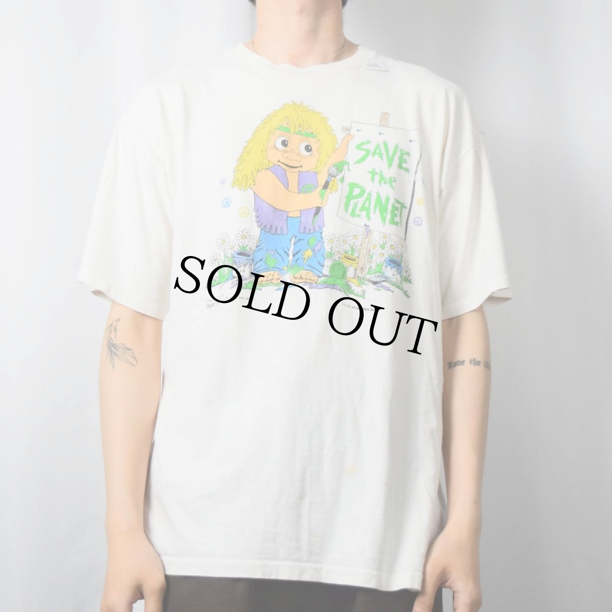 画像2: 90's TROLL USA製 "SAVE the PLANET" キャラクタープリントTシャツ XL (2)