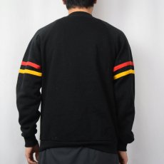 画像3: 80〜90's Disney MICKEY MOUSE USA製 フロッキープリント ラグランスウェット BLACK L (3)