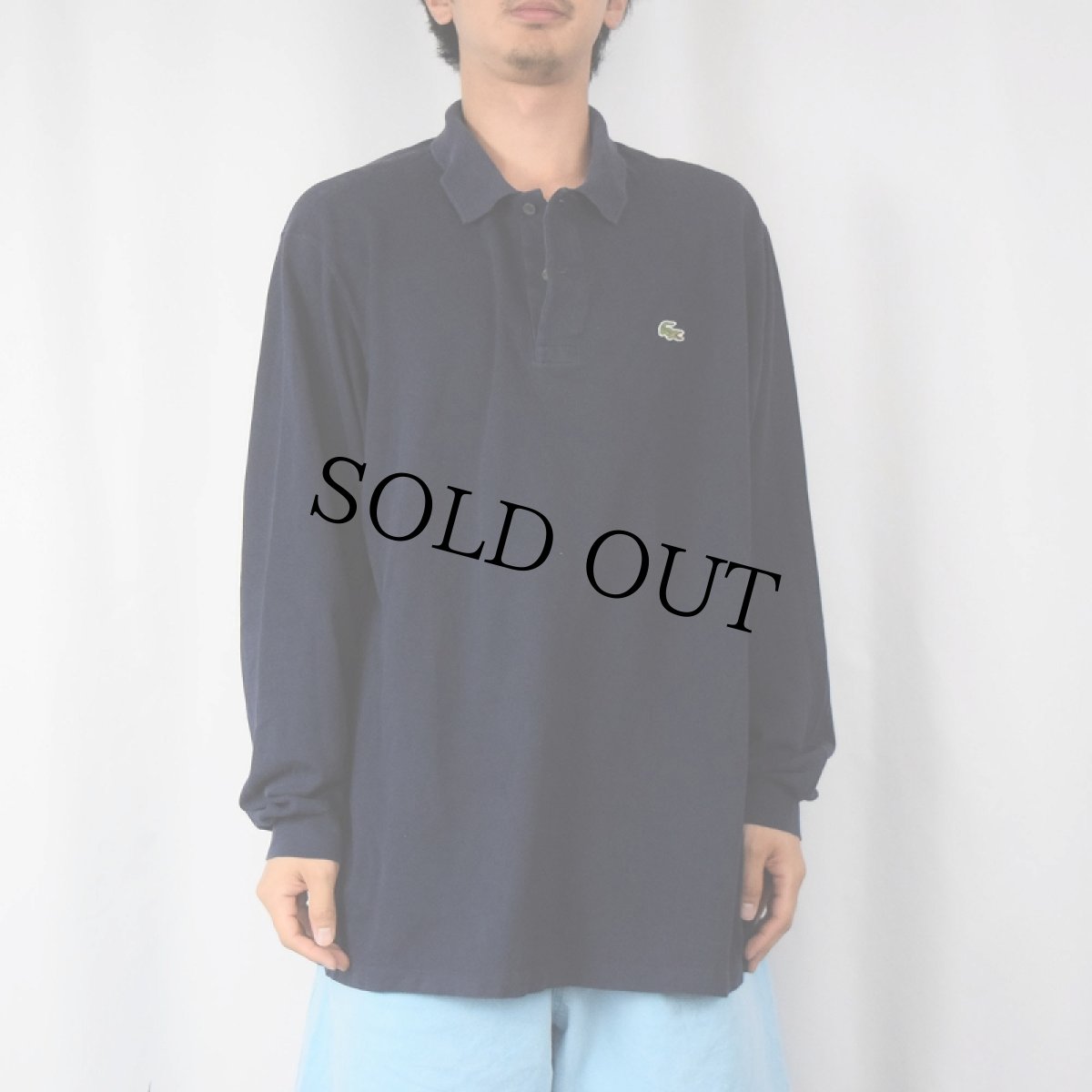 画像2: 70〜80's CHEMISE LACOSTE FRANCE製 ロゴワッペン 鹿の子ポロシャツ NAVY SIZE7 (2)