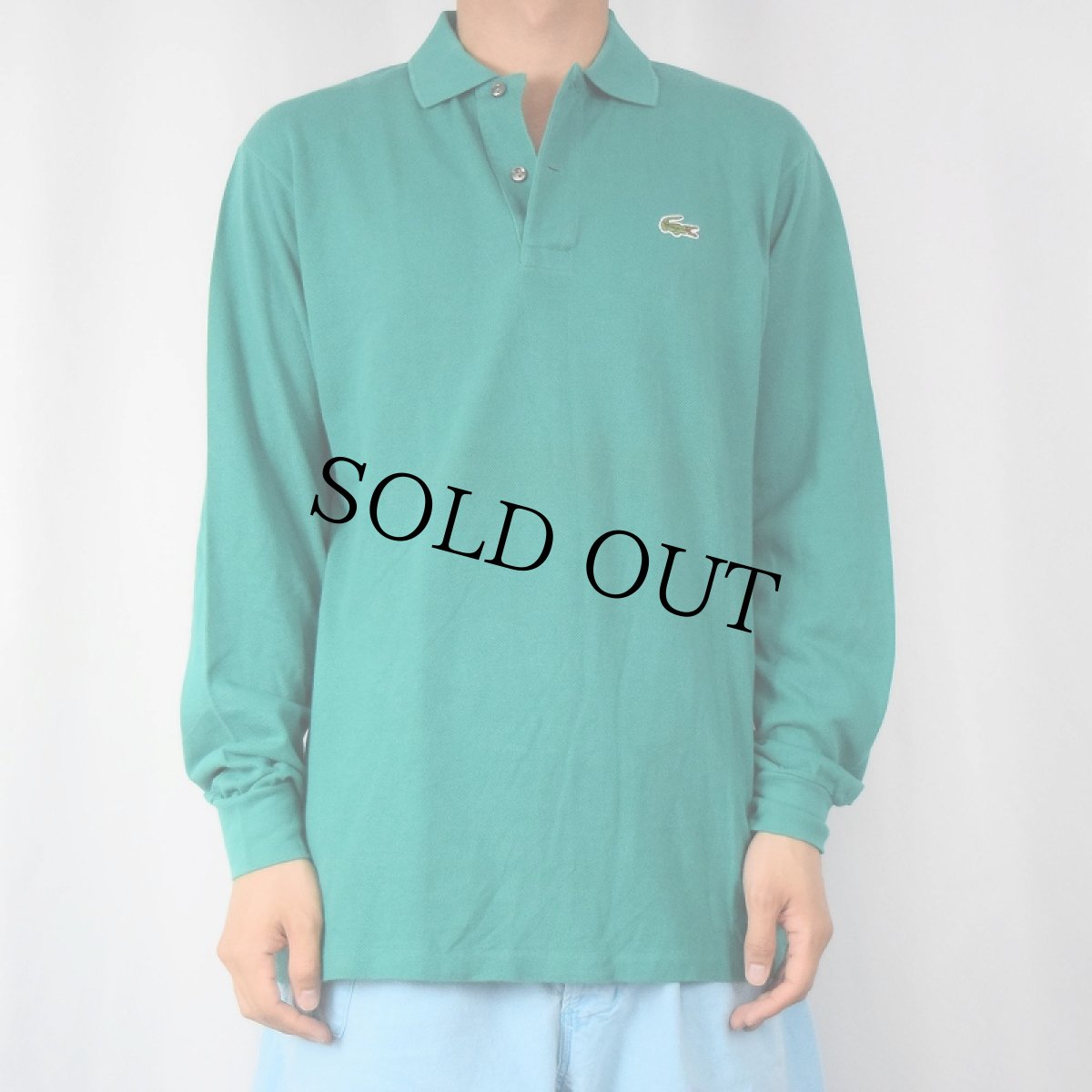 画像2: 70〜80's CHEMISE LACOSTE FRANCE製 ロゴワッペン 鹿の子ポロシャツ SIZE4 (2)