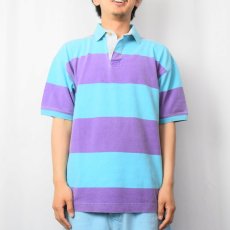 画像2: 【SALE】 90's GAP ボーダー柄 鹿の子ポロシャツ M (2)