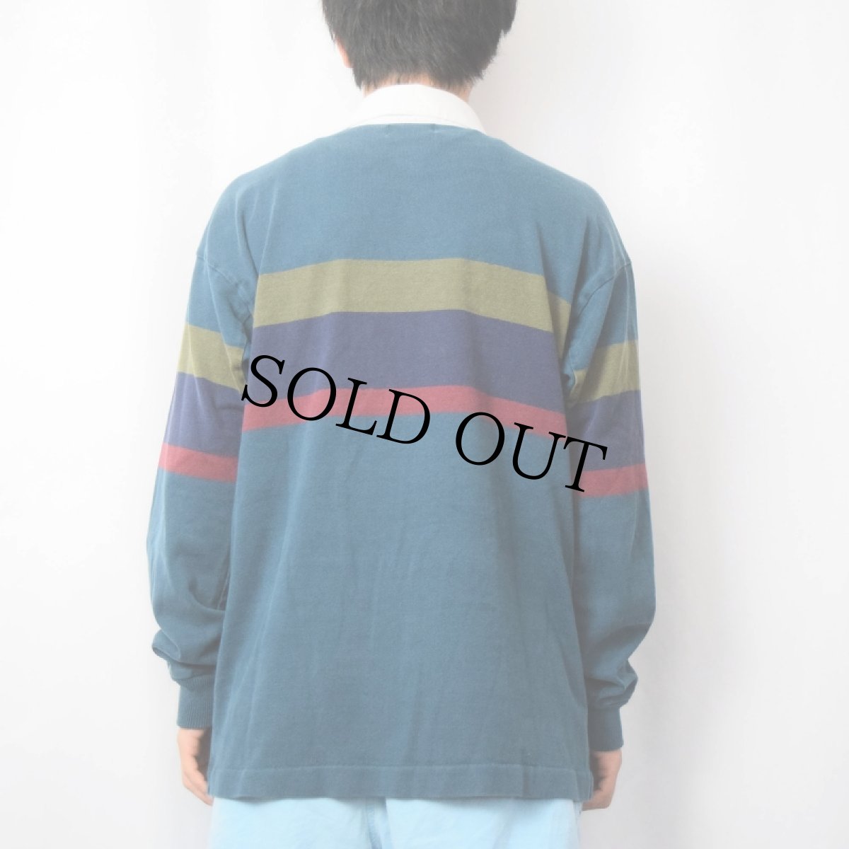 画像3: 80〜90's L.L.Bean USA製 ボーダー柄 ラガーシャツ M (3)