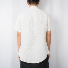 画像3: POLO Ralph Lauren "CUSTOM FIT" ロゴ刺繍 リネン×シルクボタンダウンシャツ M (3)