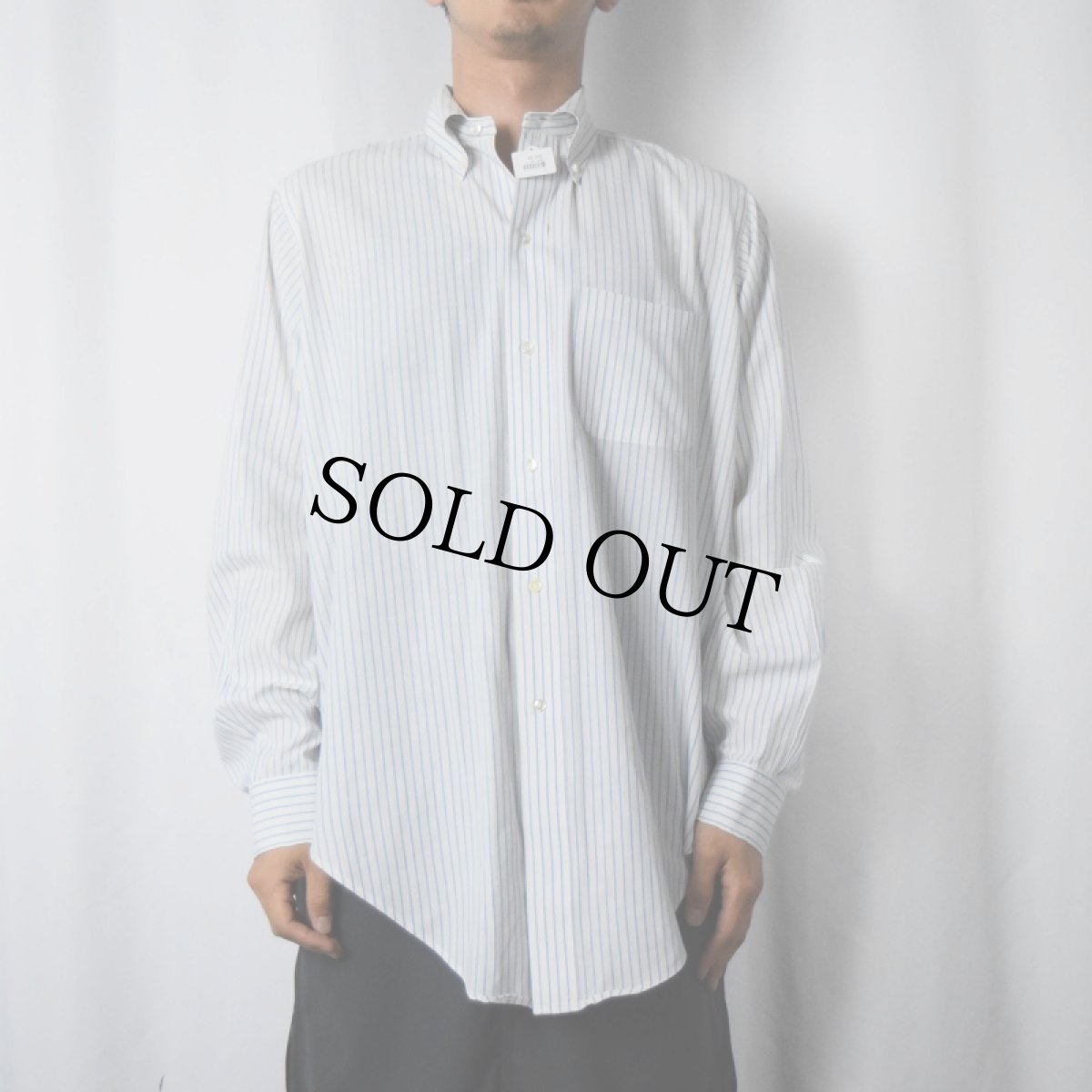 画像2: 70’s Brooks Brothers 6ボタン ストライプ柄 コットン×ポリエステルボタンダウンシャツ SIZE16-3 (2)