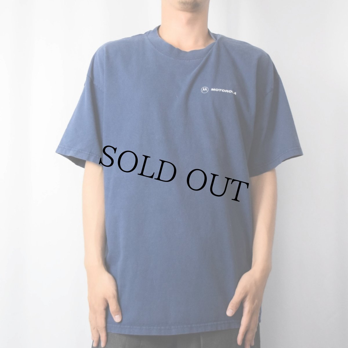 画像2: MOTOROLA 携帯電話企業ロゴプリントTシャツ NAVY XL (2)