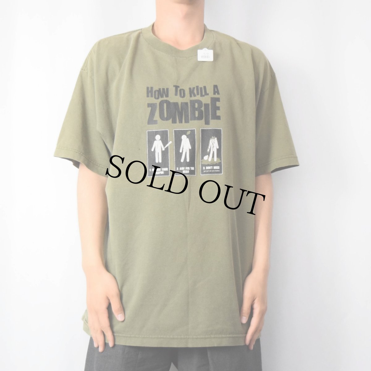 画像2: "HOW TO KILL A ZOMBIE" ピクトグラムプリントTシャツ XL (2)