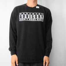 画像2: "PARMENTAL ADVISORY" ヒップホップロンT BLACK M (2)