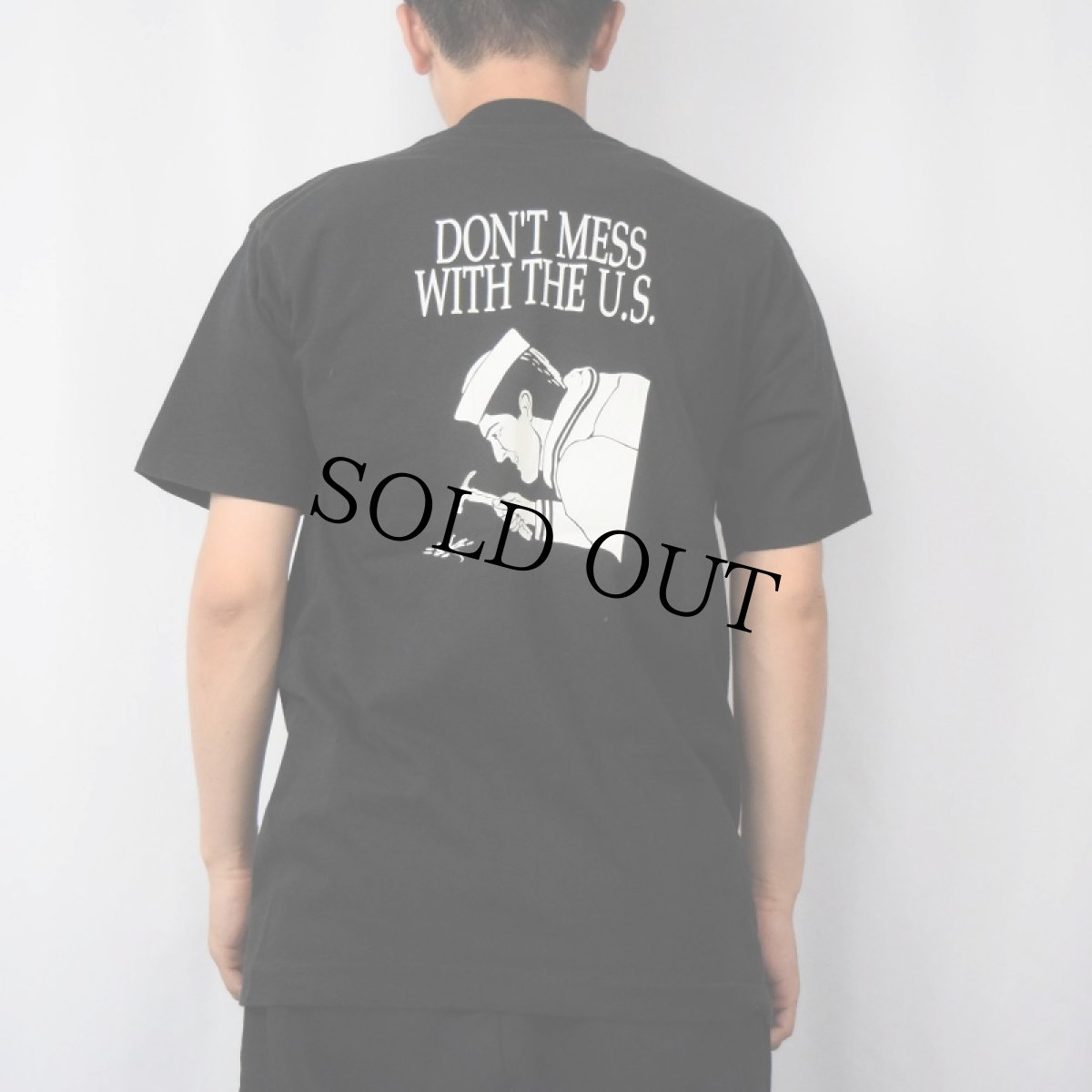 画像4: 90's 湾岸戦争 USA製 シュールイラストプリントTシャツ L (4)