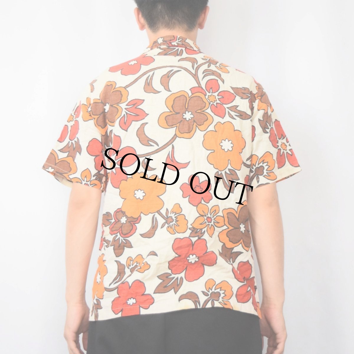 画像3: 70's Sears KINGS ROAD 花柄 オールオーバーパターン アロハシャツ L (3)