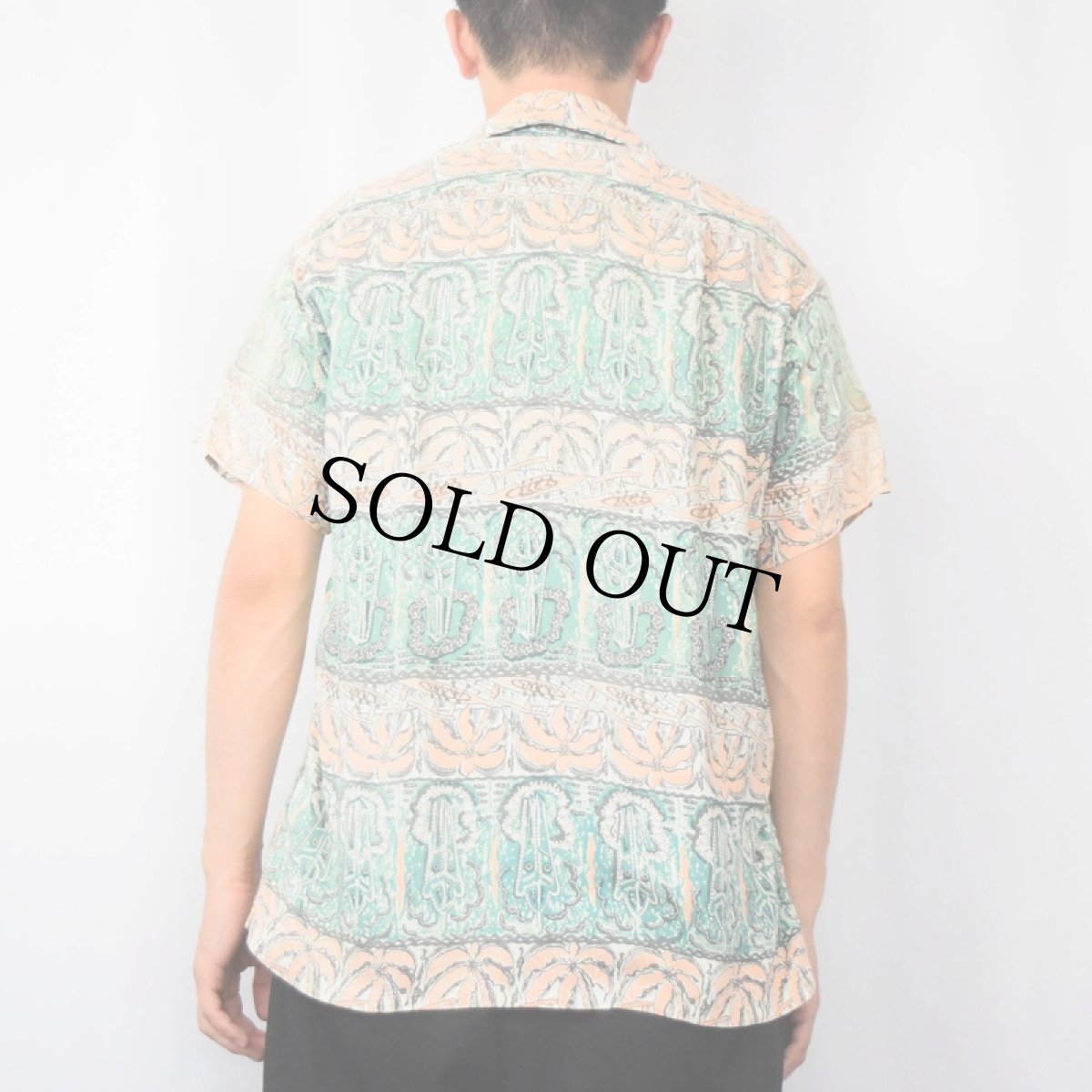 画像3: 60〜70's 総柄 レーヨン混 アロハシャツ (3)